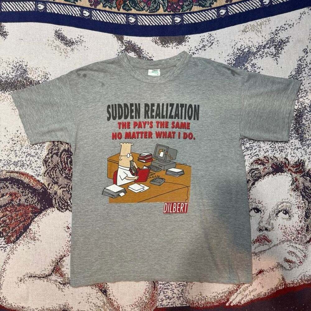 Vintage 00s Dilbert Sudden Realization Tech T-Shirt